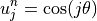 u_j^n={\rm{cos}}(j\theta)