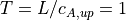 T=L/c_{A,up}=1