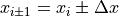 x_{i \pm 1} = x_i \pm \Delta x