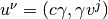 u^\nu=(c \gamma, \gamma v^j)
