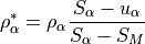 \rho_\alpha^\ast = \rho_\alpha \frac{S_\alpha-u_\alpha}{S_\alpha-S_M}