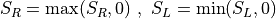 S_R = \max(S_R , 0) \ , \ S_L = \min(S_L , 0)