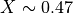 X\sim 0.47