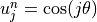 u_j^n={\rm cos}(j\theta)