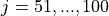 j=51,...,100