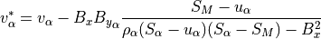 v_\alpha^\ast = v_\alpha - B_x {B_y}_\alpha
\frac{S_M-u_\alpha}{\rho_\alpha (S_\alpha-u_\alpha)(S_\alpha-S_M)-B_x^2}
