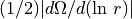(1/2)|d{\Omega}/d({\rm ln} ~r)|