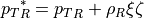 {p_T}_R^\ast = {p_T}_R+\rho_R \xi \zeta