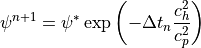 \psi^{n+1} = \psi^{*}\exp\left(-\Delta t_n \frac{c_h^2}{c_p^2} \right)