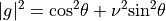|g|^2={\rm cos}^2{\theta}+\nu^2 {\rm sin}^2 \theta