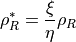 \rho_R^\ast = \frac{\xi}{\eta} \rho_R