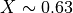 X \sim 0.63
