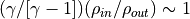 ({\gamma}/[\gamma-1]) ({\rho_{in}}/{\rho_{out}}) \sim 1