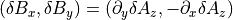 (\delta B_x, \delta B_y) = (\partial_y \delta A_z, -\partial_x \delta A_z)