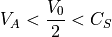 V_A < \frac{V_0}{2} < C_S