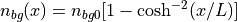 n_{bg}(x) = n_{bg0} [1-\cosh^{-2}(x/L)]