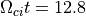 \Omega_{ci} t = 12.8