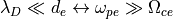 \lambda_D \ll d_e \leftrightarrow \omega_{pe} \gg \Omega_{ce}