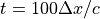 t=100\Delta x/c