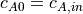 c_{A0} = c_{A,in}